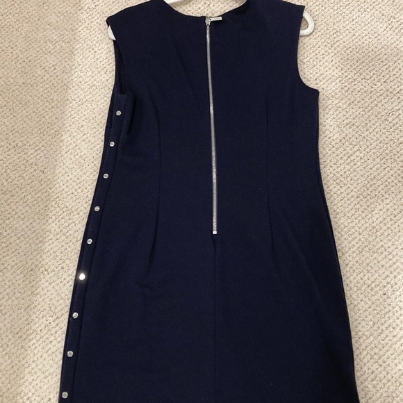 Michael Kors Navy Blue Midi Dress with Button Detail - Picture 5 of 6